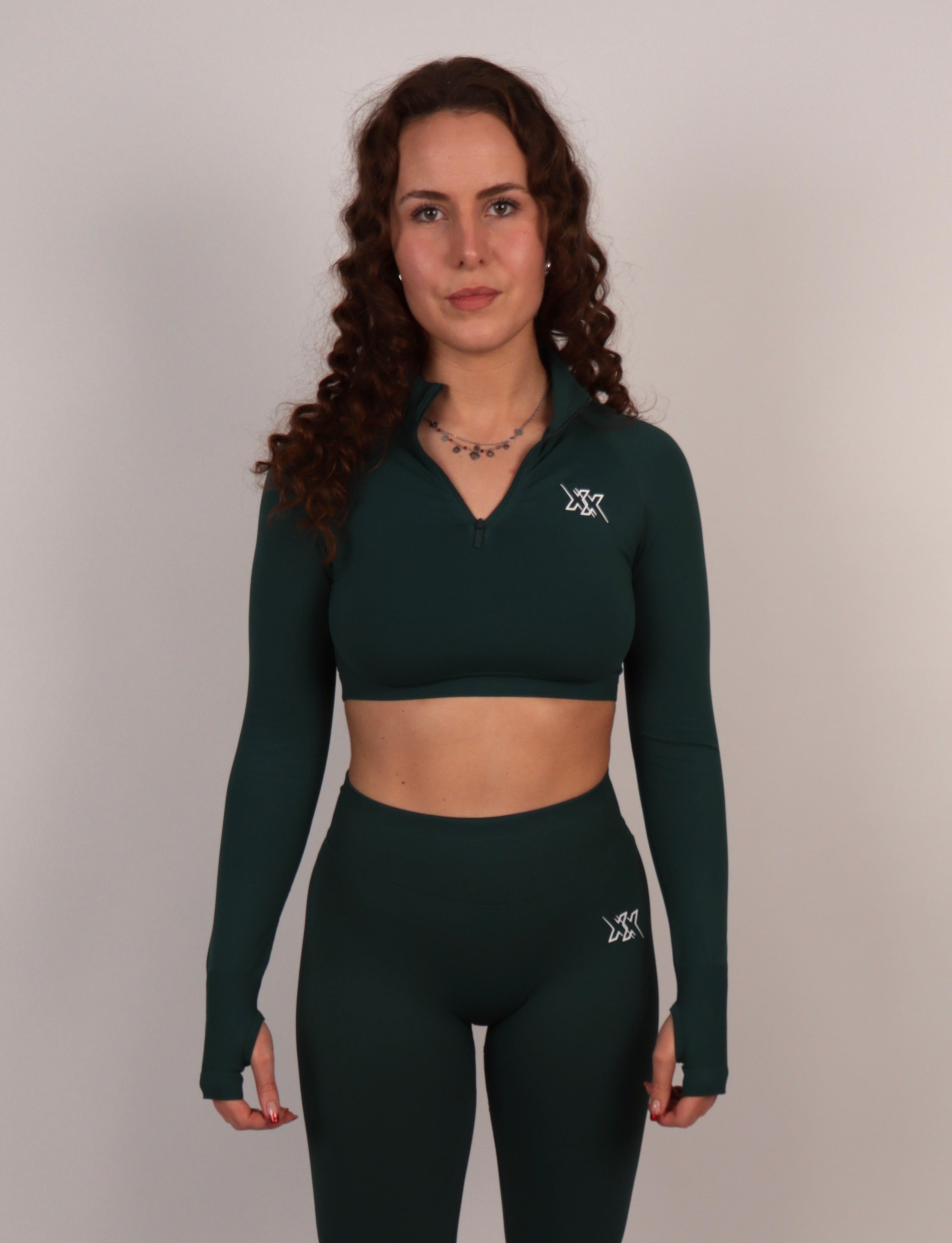 Extreme Crop Zipper – Deep Green