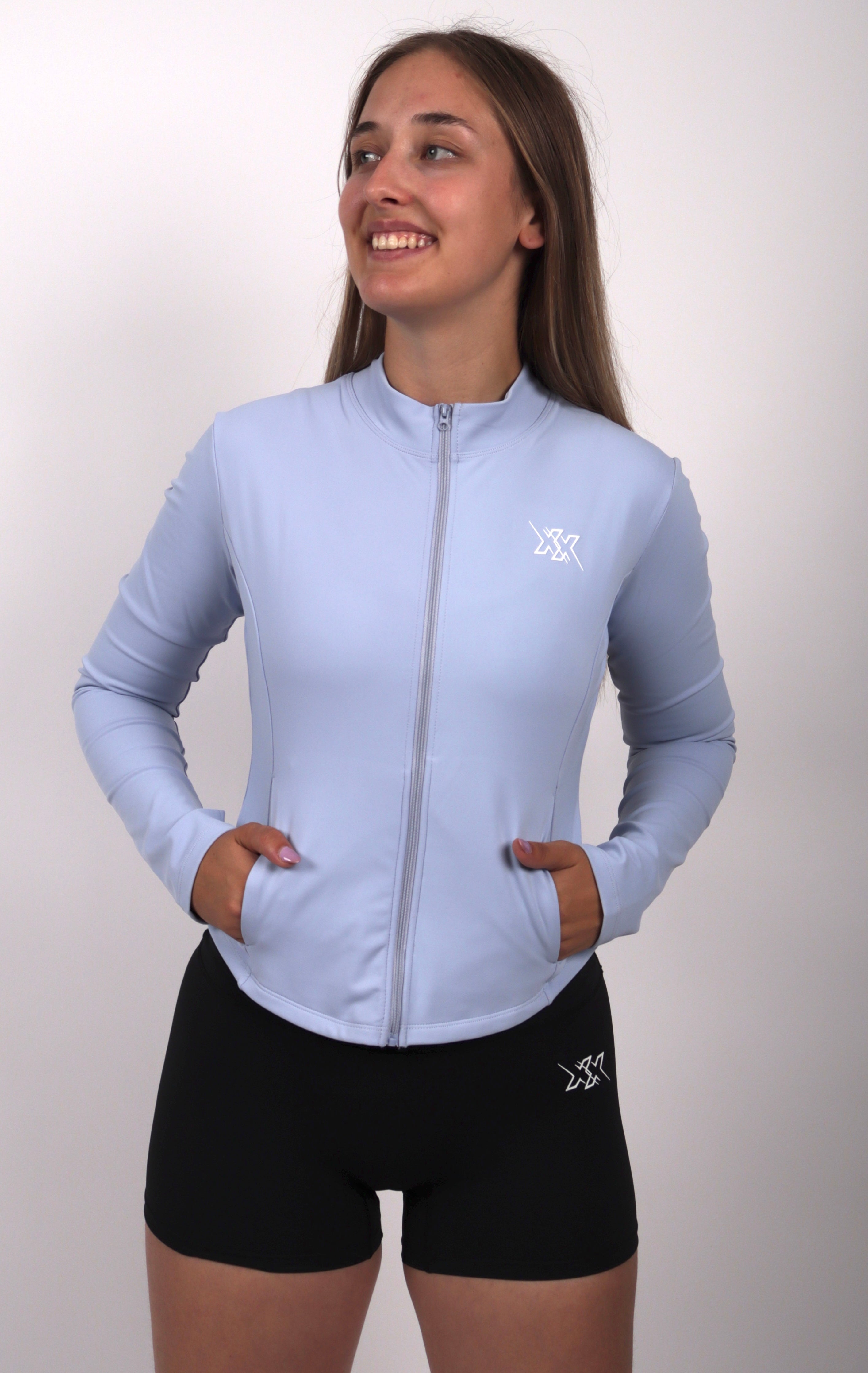 Seamless Zip Jacket – Sky Blue - Next Extreme Performance